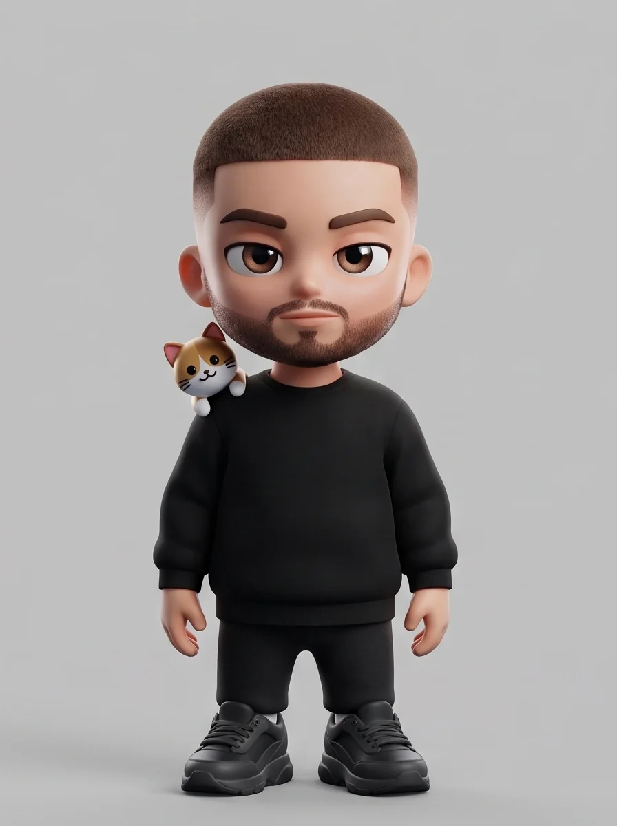 Hood One with Stan cat companion